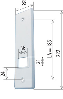 Abdeckplatte für Gurtwickler 5 m, verstellbar, LA 185 mm, PVC