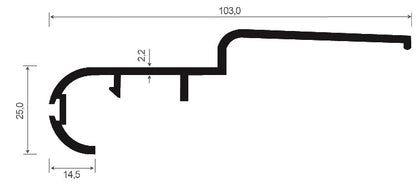 Abrollprofil 103 mm, Aluplast weiß