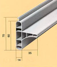 PVC-Anschlagprofil für Rollladen, Winkelendschiene